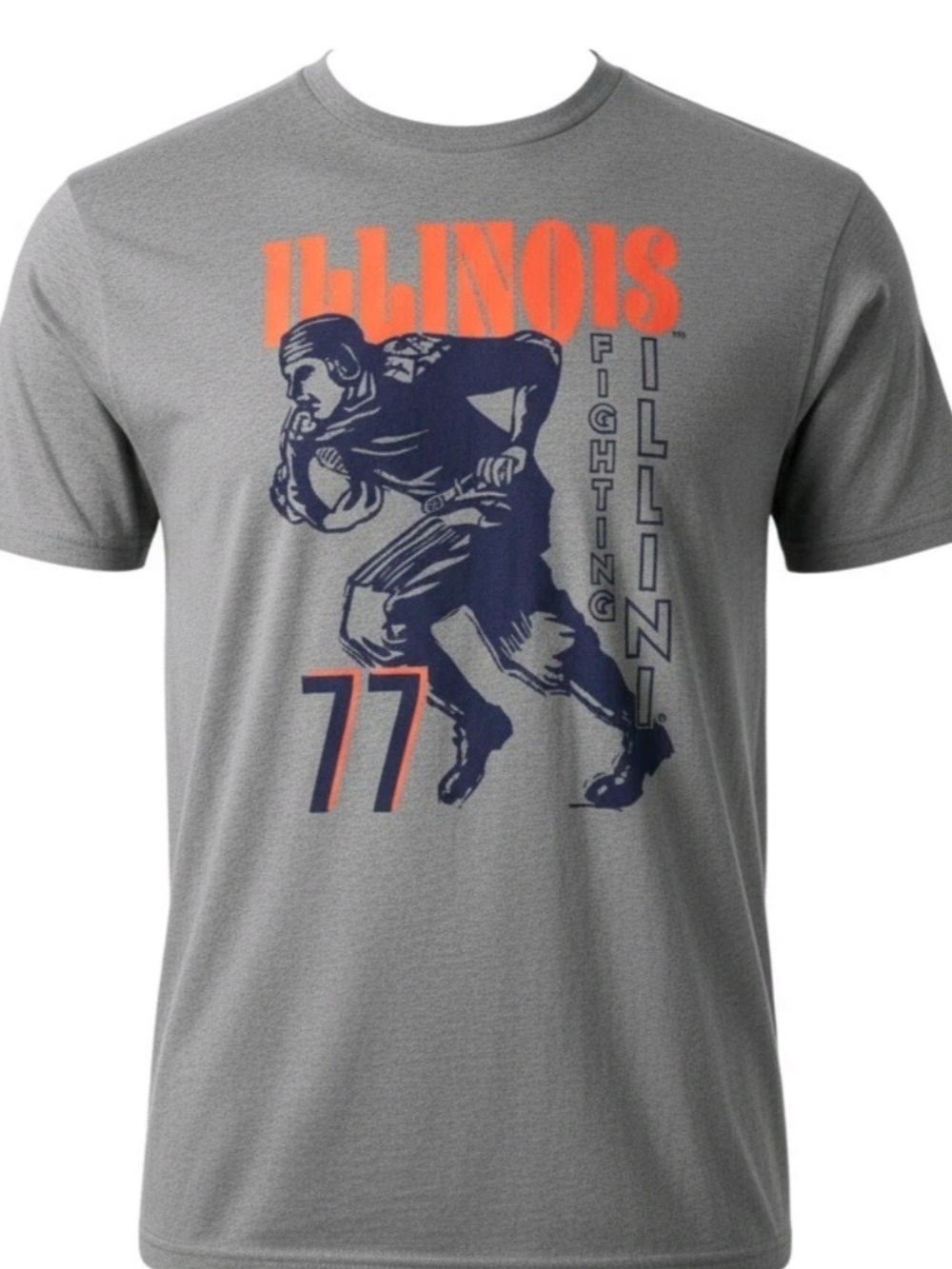 New With Tags Illinois Fighting Illini Grey Graphic T-Shirt Size Large